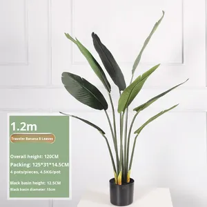 T254 Chất Lượng Cao Nhân Tạo Màu Xanh Lá Cây Cây Cây Lá Chuối Cây Trong Nồi Nhân Tạo Sansevieria Du Lịch Chuối Nhựa Cho Trang Trí Nội Thất - Product Image 4