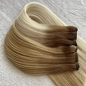 金发机纬线双拉100% 雷米人发角质层完整的延伸头发100克/1件所有工厂价格