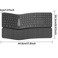 Clavier et souris sans fil ergonomiques JOMAA pour Windows, clavier rechargeable multi-appareils, compatible avec ordinateur portable/tablette/Pad