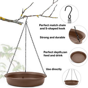 ที่แขวนให้อาหารและน้ำสำหรับนกกลางแจ้ง PETDOM พร้อมอ่างอาบน้ำ - Product Image 3