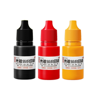 Encre pour tampon textile photosensible 10 ml pour vêtements, tissus, lavage, recharge d'encre pour tampon, encre de marquage textile résistante à l'eau