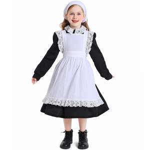 Costume de jour pour enfants pour filles Stage Play Performance Maid Civilian Dresses K117 - Product Image 5