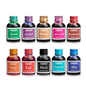 Supercolor Excellent Quality 30ML 10 Color Student Handwriting Fountain <b>Pen</b> Non Carbon Bottled Ink - Product Image 1