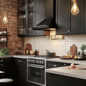 Mobili da Cucina a L in Stile Americano, Personalizzati per Villa, in Legno Massello con Finitura Laccata, Armadi Integrati per Cucina - Product Image 3