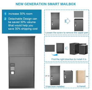 Nuevo Buzón Inteligente de Metal Desmontable para Montaje en Pared Exterior, Anti-Robo, para Paquetes y Entregas Residenciales - Product Image 2