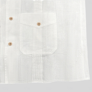 2025 người đàn ông đứng túi giản dị Linen Áo sơ mi dài tay áo notched Áo blusas người đàn ông giản dị Retro Áo cộng với kích thước Mens camisa Tops - Product Image 4