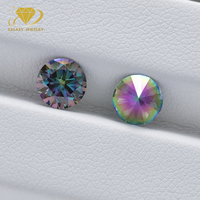Prix d'usine Pierres de Moissanite colorées arc-en-ciel, cultivées en laboratoire, traitées thermiquement, pureté VVS, taille brillant rond, 9.25 Moh's GRA