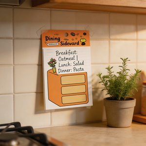 Bloc-notes autocollant Dining Sidevard avec design de plan de repas pour la cuisine - Product Image 3