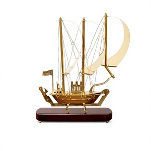 Handcrafted Sailboat Ship Memento Sculpture <b>Vintage</b> Boat Statue Decorative Showpiece for Home Living Room <b>Shelf</b> Office Desk - Product Image 1
