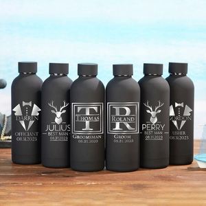 Vaso Aislado al Vacío de Acero Inoxidable Negro Creativo Personalizado con Tapa, MOQ Bajo - Product Image 1