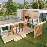 Cabane préfabriquée Apple de luxe, élégante et insonorisée, pour hôtel, gîte, hôtel de charme, site de glamping en plein air