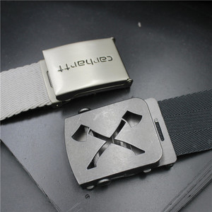 custom military flip top belt buckle hardware classic adjustable mens canvas webbing metal belt buckle for men custom logo