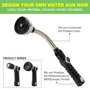 Varinha de Rega SUNSHINE de Alta Resistência em Metal com 10 Padrões de Pulverização, Controle de Fluxo por Botão e Bico de Longo Alcance para Arbustos - Product Image 3