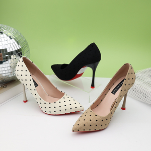 Zapatos de Tacón Alto para <span class=keywords><strong>Mujer</strong></span>, Estilo 2026, Marca Shehe Treandings, Tela Agulha, Suela Roja, Punta en Pico, Estilo Italiano - Product Image 3