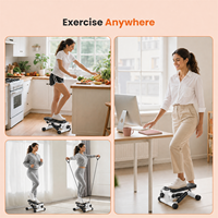 Stepper für Fitness-Workout zu Hause, Platzsparender Mini-Aerobic-Stepper mit Widerstandsband