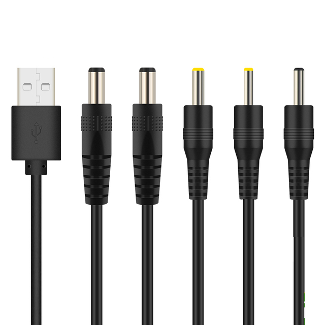 Dc 5.5mm Power Cords Usb to 5.5mm*2.1 mm 5v Dc Plug 1m Barrel Shaped Jack Extension Power Cable
