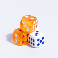 Dés transparents personnalisés, dés à six faces standard, dés de jeu standard à six faces, dés de jeu de table, dés de mahjong, logo couleur personnalisé
