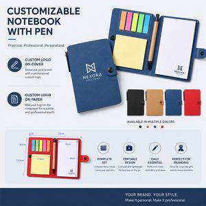 Bloc-notes personnalisé avec logo de votre marque, stylo et notes adhésives pour le bureau, les événements d'entreprise, les cadeaux d'entreprise, bloc-notes promotionnel - Product Image 3