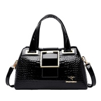 Sac à main Boston de luxe grande capacité pour femme B&Y, motif crocodile, en cuir PU imperméable, sac fourre-tout multicolore
