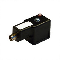 Connecteur de vanne solénoïde EB-M2N02DL1A-08MD3 Type B M8 3 broches circulaire mâle boîtier noir 24V DC