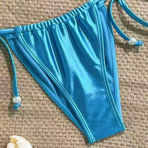 Bikini Azul Sexy al por Mayor, Conjunto de Bikini con Lentejuelas - Product Image 4