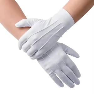 Guantes de uniforme de trabajo Honor Guard para desfile con guante de mano <span class=keywords><strong>ceremonial</strong></span> blanco elástico a presión - Product Image 2