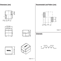 Inductor Texasia Serie 1411, Tamaño 14*14*11, SMD, Blindado, Cable de Cobre Plano, Alta Corriente 34A, MnZn, Convertidor de CC, -40-125C