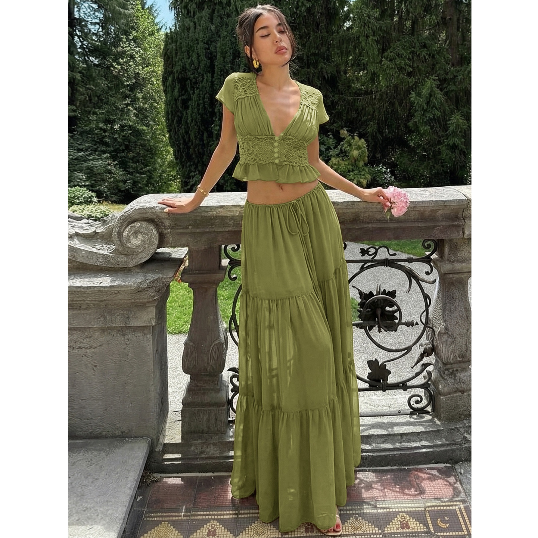 two piece club dress XIAOCHA Women's Two-Piece Skirt Set Sleeveless Crew-Neck High-Slit Summer Midi Suit Ruched%20Lace%20Corset%20Two%20Piece%20Maxi%20Dress%20Ivory%0D%0ADESIGN%3A%0D%0A%0D%0AColor%3A%20Ivory%0D%0AScoop%20neck%0D%0ASleeveless%0D%0ALace%20insert%0D%0ARuched%20design%0D%0ACorset%20design%0D%0AAsymmetric%20hem%0D%0AGentle%20Dry%20Clean%20Only%0D%0ALength%3A%20Maxi%0D%0A%0D%0AMATERIAL%3A%0D%0A%0D%0APolyester%20%2B%20Cotton%20%2B%26nbsp%3B%20Spandex%0D%0ADelicate%20sewing%20and%20hemming%20by%20durable%20needle%20lockstitch%20machine Women's Matching Two Piece Dress