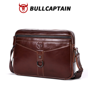 Bolso Bandolera de Cuero Genuino para Hombre BULLCAPTAIN, Bolso de Hombro para Computadora, Estilo Vintage, para Todas las Temporadas - Product Image 1