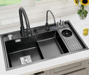 Évier de cuisine sous plan en acier inoxydable 304, cuve unique, pour usage domestique, <span class=keywords><strong>avec</strong></span> bac <span class=keywords><strong>intégré</strong></span> pour le lavage de la vaisselle et des légumes - Product Image 4