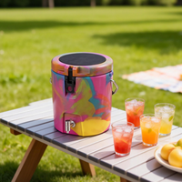 Ensemble de glacières portables modernes et réutilisables en PE rotomoulé, étanches, 8L, avec intérieur en acier inoxydable, impression personnalisée, pour stockage de glace sèche