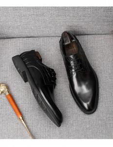 Nouvelles Chaussures Habillées en Cuir pour Hommes Modèle 2025 – Confortables, Respirantes et Légères en Cuir de Vachette Pleine Fleur, Style Anglais, à Lacets, Couleur Evergreen - Product Image 4