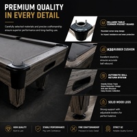Mesa de Billar Comercial Moderna y Elegante con Acabado de Madera Flotada, Textura de Alto Brillo, Diseño de Marco Resistente, MDF, 7 pies