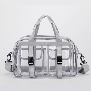 Bolsa de Maquillaje Plegable de PVC Transparente Grande, Impermeable con Cierre de Cremallera, Almacenamiento de Viaje para Playa y Bolsas de Cosméticos de Moda - Product Image 4