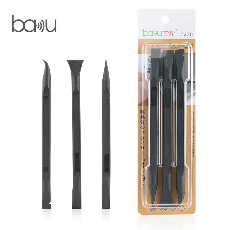 BAKU ba-7278 High Quality Double-end used 3 in 1 novel opening tool plastic black pry bar crowbar Opening Tools