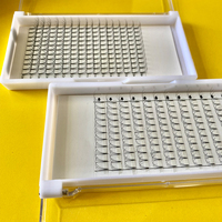 Cils en volume pré-faits à tige courte, faits à la main, 2D, 3D, 4D, 5D, 6D, 7D, les plus populaires, marque privée, 0,07, 0,10, fibres de soie coréennes PBT, 12
