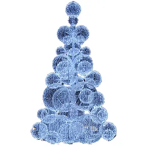 Nuovo di alta qualità su misura di grandi dimensioni all'aperto 3d gigante di natale cono alberi motif luci modo arco