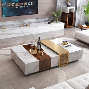 Moderner Luxus-Tee tisch aus Natur marmor für Wohnzimmer Rechteckiges Designer modell mit hellen Luxus stein möbeln für Villen - Product Image 1