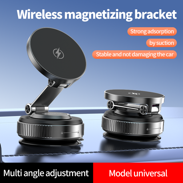 Source Factory Dashboard Vacuum Adsorption Wireless Charger Supported Rotating Folding Lazy Magnetic Suction Phone Holder