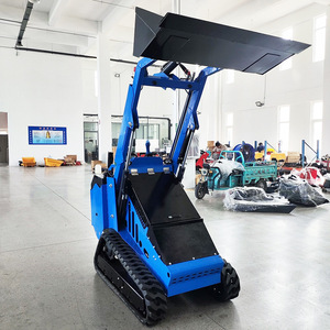 รถตักขนาดเล็ก T750E แบบใช้น้ำมันเบนซิน ชนิดตีนตะขาบ สีฟ้า ระยะหมุนเล็ก เหมาะสำหรับงานก่อสร้าง - Product Image 1
