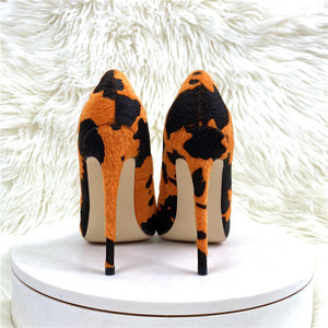 New Women Orange <b>Pointed</b> <b>Toe</b> Sexy <b>Flat</b> 6/8/10/12Cm Customized Designer Shoes Plus Size 34-45 High Heels - Product Image 3