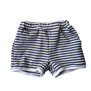 Striped Ribbed Summer Baby Tracksuit Oversized Short Sleeve Pullover and Pockets Shorts Children <b>Lounge</b> <b>Sets</b> - Product Image 4