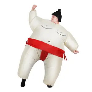 Çocuk yetişkin şişme Sumo güreşçi kostüm şişme havaya uçurmak parti kıyafet Cosplay elbise