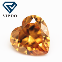 3-12 Champagne/D-Champagne Zircone cubique synthétique taille diamant en forme de cœur, pierre en vrac