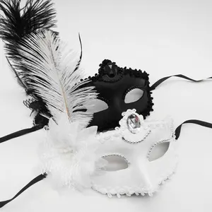 מוצרי dropshipping ונציה masquerade מבוגרים נסיכת מסכת נקבה חצי פנים המפלגה סקסי צד פרח נוצת מסכה