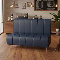 Canapé de restaurant moderne en cuir et velours, personnalisable en taille et couleur, pour mobilier de bar et restaurant