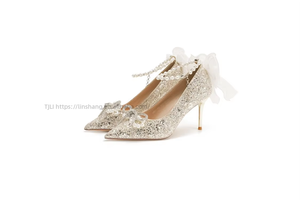 Chaussures à talons aiguilles en strass pour femmes, à bout pointu, à enfiler, pour demoiselles d'honneur et soirées estivales – Vente chaude, livraison rapide, vente en gros directe usine - Product Image 6