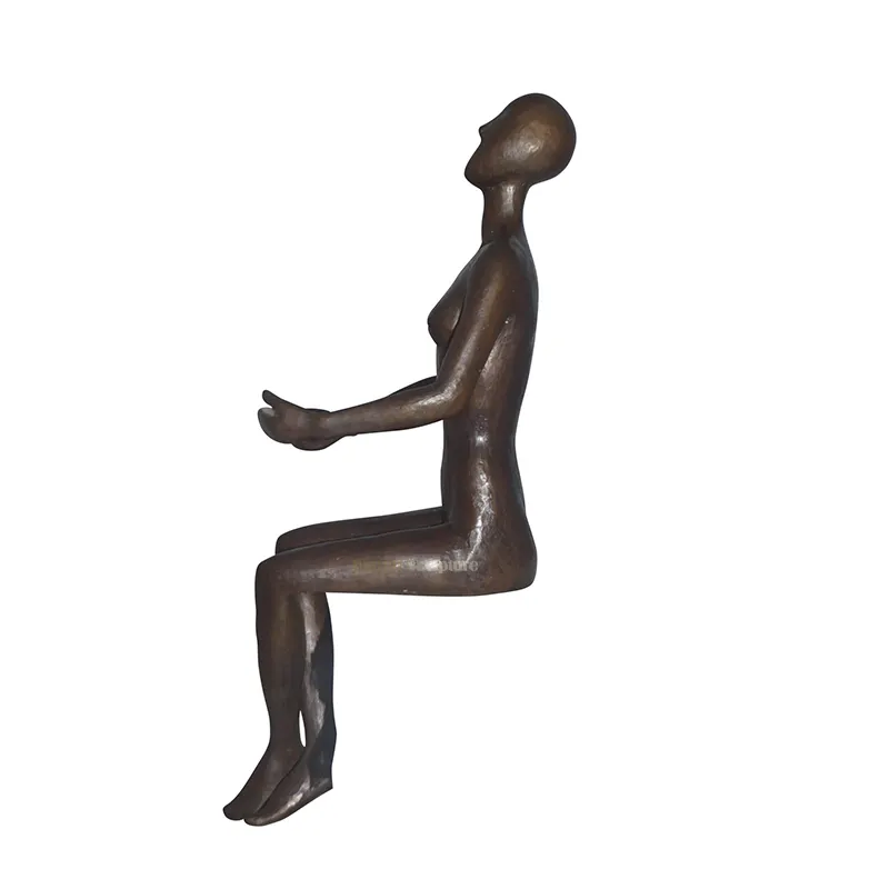 금속 공예 작은 가정 장식 예술 누드 소녀의 추상 앉아 청동 동상