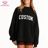 Sweat-shirt réversible pour femme en molleton 100% coton de haute qualité, style universitaire, col montant, personnalisable avec logo OEM/ODM, idéal pour le Pilates et le yoga