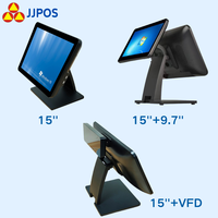 Terminales POS de Pantalla Táctil Capacitiva Dual de 15 Pulgadas, Windows/Android, Caja Registradora para Comercio Minorista y Restaurantes, Gran Venta